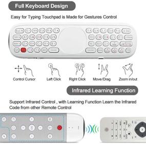 img 1 attached to 🔥 2.4G Voice Remote Control with Air Mouse, Wireless Full Keyboard Touchpad, Backlit, Anti-Lost, Multifunctional Remote Control for Android TV Box/Nvidia Shield/PC/Projector/PC/HTPC