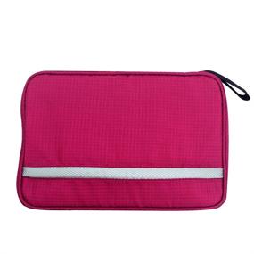 img 1 attached to 🌹 Convenient and Spacious MONSTINA Travel Toiletry Bag with Hanging Hook - Ideal for Hotels and Bathrooms (Rose Red)