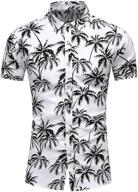 exude tropical vibes with leftgu printed hawaiian button down in medium - perfect for casual or summer-ready looks! logo