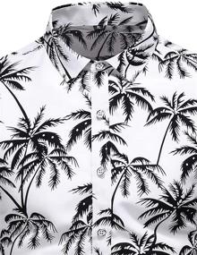 img 1 attached to Exude Tropical Vibes with LEFTGU Printed Hawaiian Button Down in Medium - Perfect for Casual or Summer-Ready Looks!