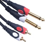 devinal 1/4 to rca cable - dual rca to 1/4 ts interconnect cable 🔌 - double 6.35mm mono to 2 rca/phono stereo patch cable adapter - 25 foot 7.5m logo