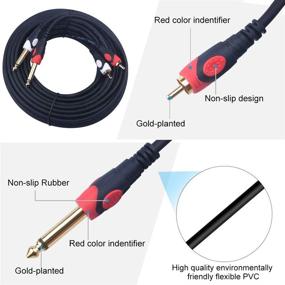 img 3 attached to Devinal 1/4 to RCA Cable - Dual RCA to 1/4 TS Interconnect Cable 🔌 - Double 6.35mm Mono to 2 RCA/Phono Stereo Patch Cable Adapter - 25 Foot 7.5m