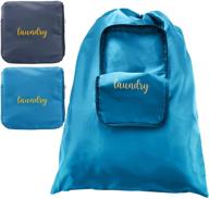 2-piece travel laundry bag set - small dirty clothes bags for traveling - lightweight and expandable laundry bag - suitcase-friendly with zipper and drawstring closure - nylon material (available in blue, gray, and classical pattern) logo