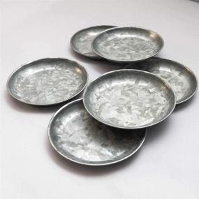 img 2 attached to NIRMAN Galvanized Coasters: Stylish Housewarming Coaster Set