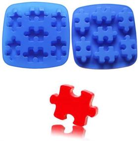 img 2 attached to 🧩 X-Haibei Puzzles Shape Chocolate Jello Wax Tart Crayon Silicone Soap Making Mold Supplies - 1oz per Cell