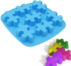 img 4 attached to 🧩 X-Haibei Puzzles Shape Chocolate Jello Wax Tart Crayon Silicone Soap Making Mold Supplies - 1oz per Cell