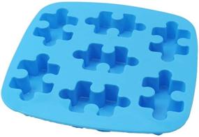 img 1 attached to 🧩 X-Haibei Puzzles Shape Chocolate Jello Wax Tart Crayon Silicone Soap Making Mold Supplies - 1oz per Cell