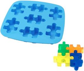 img 3 attached to 🧩 X-Haibei Puzzles Shape Chocolate Jello Wax Tart Crayon Silicone Soap Making Mold Supplies - 1oz per Cell