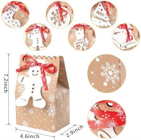 img 2 attached to 🎁 CHICHIC 24PCS Christmas Goodie Bags Assortment with Gift Tags - Kraft Paper Holiday Gift Bags for Christmas Party Supplies, 7.2 x 4.6 x 2.9