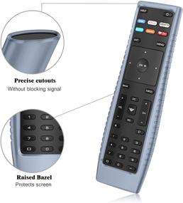 img 3 attached to Fintie Remote Case for Vizio XRT136 Smart TV Remote, CaseBot Cloudy Blue Silicone Cover for Vizio XRT136 LCD LED TV Remote Controller - Lightweight, Anti-Slip, Shockproof