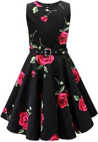 img 4 attached to Vintage Audrey BlackButterfly 🦋 Kids Infinity 50's Girls Dress