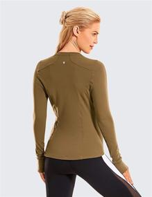 img 3 attached to 👚 CRZ YOGA Women's Long Sleeve Running Shirt with Thumbholes - Slim Fit Athletic Workout Base Layer Top with Pocket