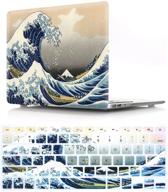 🌊 hrh 2 in 1 sea waves laptop body shell protective hard case cover and silicone keyboard cover for macbook air 11 inch - aesthetic protection in matching design (models: a1370 and a1465) logo