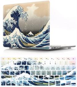 img 4 attached to 🌊 HRH 2 in 1 Sea Waves Laptop Body Shell Protective Hard Case Cover and Silicone Keyboard Cover for MacBook Air 11 inch - Aesthetic Protection in matching design (Models: A1370 and A1465)