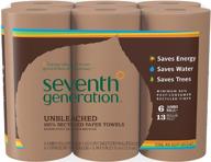 seventh generation 6-pack unbleached paper towels, 100% recycled paper logo