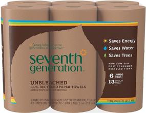 img 4 attached to Seventh Generation 6-Pack Unbleached Paper Towels, 100% Recycled Paper