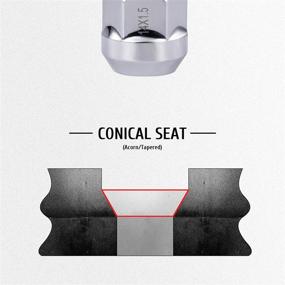 img 2 attached to Гайки колесные с открытым концом M14x1.5 с коническим сидением - гайки колесные с премиальным хромированным покрытием для Chevrolet Silverado 1500, Ford Expedition F-150, GMC Savana 1500 и других моделей - комплект из 24 шт.