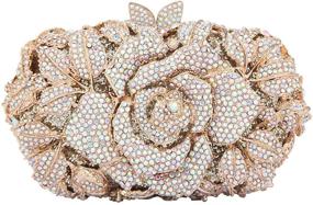 img 4 attached to Fawziya Rhinestone Rose Clutch: Stunning Bags for Women with Style