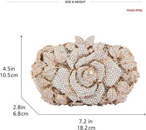 img 3 attached to Fawziya Rhinestone Rose Clutch: Stunning Bags for Women with Style
