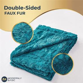 img 3 attached to 🔥 Luxury Double Sided Faux Fur Throw Blanket - Soft Blanket for Bed, Sofa, and Couch - Warm Fuzzy Blankets & Throws - Cozy Blanket for Home Décor - 50 x 65 Inches