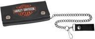 authentic harley davidson embroidered 🏍️ trucker wallet xml4317 - original black design logo