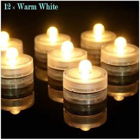 img 3 attached to 🕯️ Pack of 12 Waterproof Submersible Tea Lights for Party & Wedding Décor - Bright LED Flameless Tea Candles, Battery Operated, Warm White