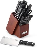 🍒 21-piece cherry farberware forged triple riveted kitchen knife block set logo