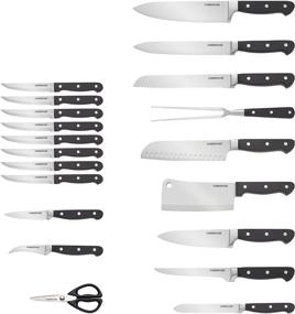 img 3 attached to 🍒 21-Piece Cherry Farberware Forged Triple Riveted Kitchen Knife Block Set