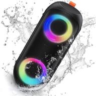 kunodi ipx7 waterproof bluetooth speaker: colorful rgb lights, 20w stereo sound, 30h playtime - perfect for party, travel, and outdoor adventures! logo