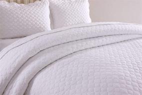 img 2 attached to 🛏️ Stylish and Versatile MarCielo 3 Piece 100% White Cotton Quilt Set: Lightweight Bedspread, Comforter Set, and Bed Coverlets with Elegant Geometry Design (Queen)