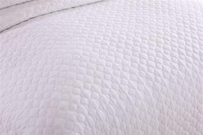 img 1 attached to 🛏️ Stylish and Versatile MarCielo 3 Piece 100% White Cotton Quilt Set: Lightweight Bedspread, Comforter Set, and Bed Coverlets with Elegant Geometry Design (Queen)