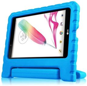 img 2 attached to Fintie Kiddie Case for LG G Pad F 8.0 / G Pad II 8.0 - Shockproof Convertible Handle Stand 📱 Kids-Friendly [Compatible with AT&amp;T Model V495 / T-Mobile V496 / US Cellular UK495 / G Pad 2 8.0 V498] 8-inch Tablet, Blue