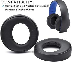img 3 attached to Compatible Replacement Black Cushion Ear Pads Earmuff earpads Cup Covers for Sony PlayStation PS3 PS4 Gold Wireless CECHYA-0083 Stereo 7.1 Virtual Surround Headphone Headset