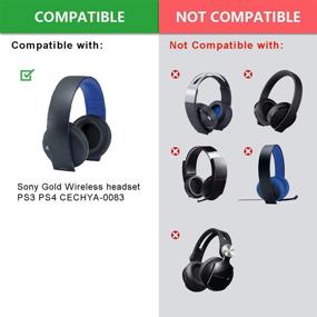 img 2 attached to Compatible Replacement Black Cushion Ear Pads Earmuff earpads Cup Covers for Sony PlayStation PS3 PS4 Gold Wireless CECHYA-0083 Stereo 7.1 Virtual Surround Headphone Headset