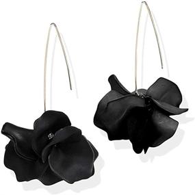 img 4 attached to 🌸 Chic Boho Petal Dangle Resin Earrings: A Stylish Choice for Girls' Jewelry