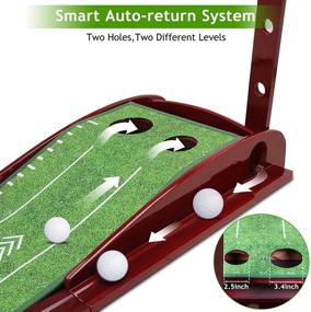 img 2 attached to ⛳️ Improve Your Golf Game with the Luricaa Golf Practice Putting Mat – Ideal for Indoor and Outdoor Use in Home, Office, or Backyard