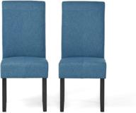 🔵 stylish & affordable: christopher knight home pertica fabric dining chairs, set of 2 in blue logo