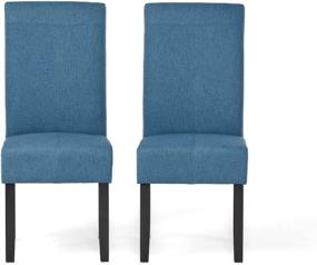 img 4 attached to 🔵 Stylish & Affordable: Christopher Knight Home Pertica Fabric Dining Chairs, Set of 2 in Blue