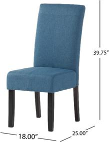 img 2 attached to 🔵 Stylish & Affordable: Christopher Knight Home Pertica Fabric Dining Chairs, Set of 2 in Blue
