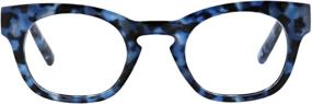 img 2 attached to 👓 Peepers by PeeperSpecs Women's Nordic Noir Navy Tortoise Square Blue Light Blocking Reading Glasses, 46 + 2.25