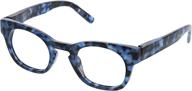 👓 peepers by peeperspecs women's nordic noir navy tortoise square blue light blocking reading glasses, 46 + 2.25 logo