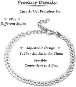 img 2 attached to COLOYAN Anklets Layered Bracelets Adjustable Women's Jewelry