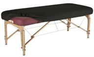 durable fitted pu vinyl leather cover for massage tables – protects & enhances (black) by therapist's choice logo