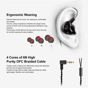 img 2 attached to Famedy Dual Driver In-Ear Monitors: Wired Earbuds with MMCX Detachable Cables for Musicians and Sports (Black)