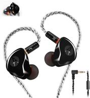 famedy dual driver in-ear monitors: wired earbuds with mmcx detachable cables for musicians and sports (black) logo