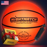 🏀 led basketball - official size 7 - extra pump & batteries - glow in the dark - spare batteries included - bright led glow basketball for teens - boys and girls логотип