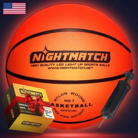 img 4 attached to 🏀 LED Basketball - Official Size 7 - Extra Pump & Batteries - Glow in The Dark - Spare Batteries Included - Bright LED Glow Basketball for Teens - Boys and Girls