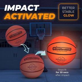 img 2 attached to 🏀 LED Basketball - Official Size 7 - Extra Pump & Batteries - Glow in The Dark - Spare Batteries Included - Bright LED Glow Basketball for Teens - Boys and Girls