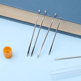 img 2 attached to 🧵 lmzay Leather Needle: Triangular Needles for Hand Sewing – Large Eye Stitching Needle for Special Shape Leather Projects