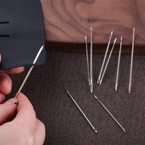 img 1 attached to 🧵 lmzay Leather Needle: Triangular Needles for Hand Sewing – Large Eye Stitching Needle for Special Shape Leather Projects